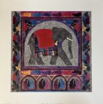 Elephant with leaf border, Alison Harris